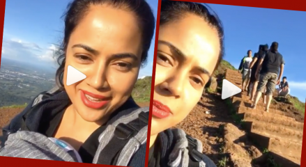 Sameera Reddy climbs Mullayangiri peak